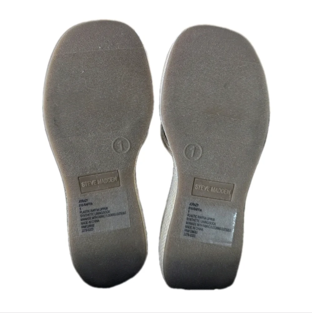 Steve Madden Kids JCrazy Raffia Sandals NIB Girls 1